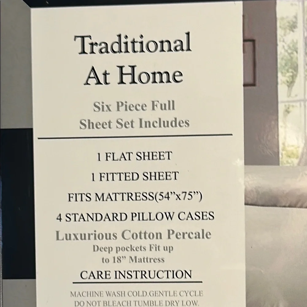 Traditional At Home Full 6 pc Sheet Set Platinum Gray Embossed Maze Print